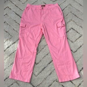 judy blue high waist pink garment dyed cargo straight leg jeans